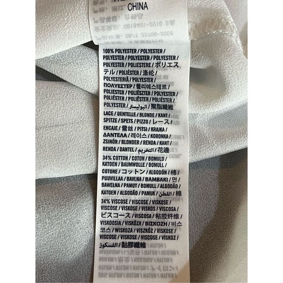 Abercrombie Kids Top Girl Size Medium Ivory Floral Lace Button-Down Shirt Blouse - Picture 6 of 10